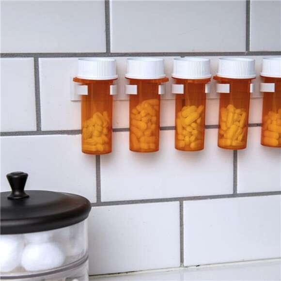 spice rack clips holds 15 jars cabinet door pantry rv kitchen organizer Adhesive - Picture 5 of 7